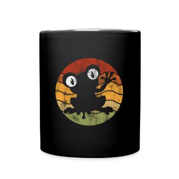 Frosch Frösche Geschenk für Kinder Lustig Witzig - Tasse einfarbig - Schwarz - Vorne