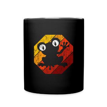 Frosch Frösche Geschenk für Kinder Lustig Witzig - Tasse einfarbig - Schwarz - Vorne