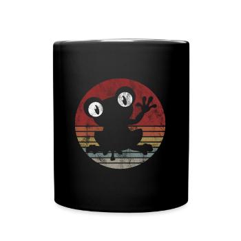 Frosch Frösche Geschenk für Kinder Lustig Witzig - Tasse einfarbig - Schwarz - Vorne
