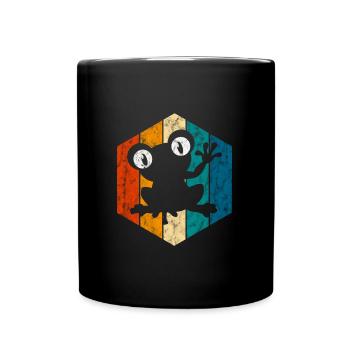Frosch Frösche Geschenk für Kinder Lustig Witzig - Tasse einfarbig - Schwarz - Vorne