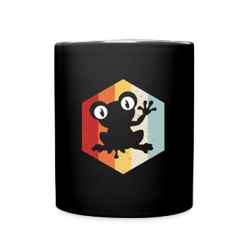 Frosch Frösche Geschenk für Kinder Lustig Witzig - Tasse einfarbig - Schwarz - Vorne