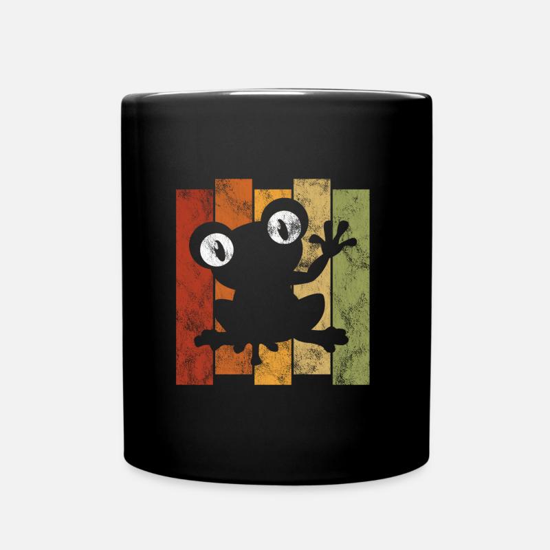 Frosch Frösche Geschenk für Kinder Lustig Witzig - Tasse einfarbig - Schwarz