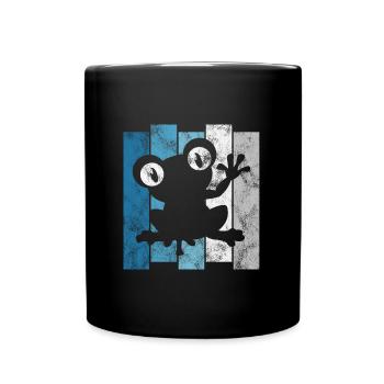Frosch Frösche Geschenk für Kinder Lustig Witzig - Tasse einfarbig - Schwarz - Vorne