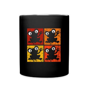 Frosch Frösche Geschenk für Kinder Lustig Witzig - Tasse einfarbig - Schwarz - Vorne