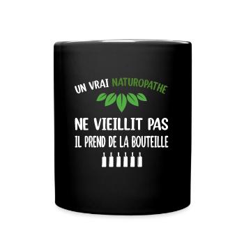 Un vrai naturopathe ne vieillit pas t-shirt - Mug uni - noir - Devant