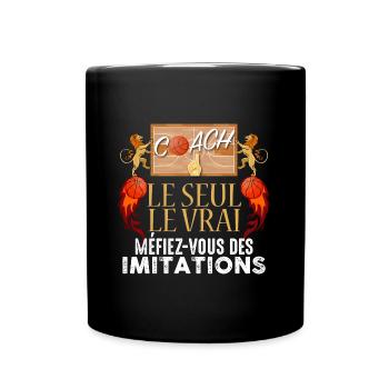 18 - t shirt coach basket humour 5.png - Mug uni - noir - Devant