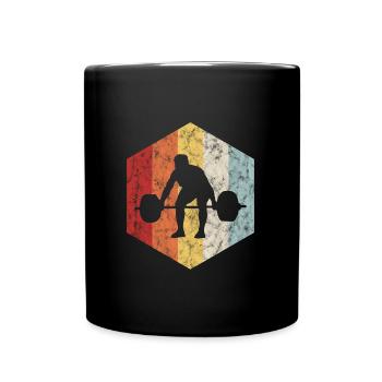 Bodybuilding Bodybuilder GYM Fitnessstudio Retro - Tasse einfarbig - Schwarz - Vorne