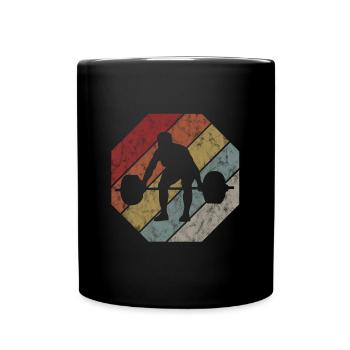Bodybuilding Bodybuilder GYM Fitnessstudio Retro - Tasse einfarbig - Schwarz - Vorne