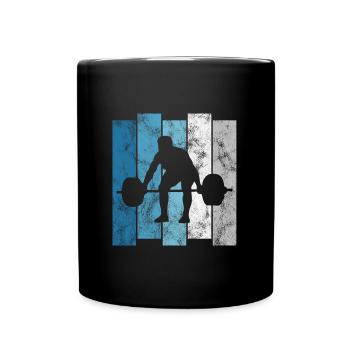 Bodybuilding Bodybuilder GYM Fitnessstudio Retro - Tasse einfarbig - Schwarz - Vorne