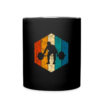 Bodybuilding Bodybuilder GYM Fitnessstudio Retro - Tasse einfarbig - Schwarz - Vorne