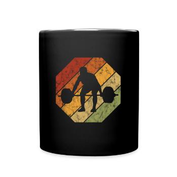 Bodybuilding Bodybuilder GYM Fitnessstudio Retro - Tasse einfarbig - Schwarz - Vorne