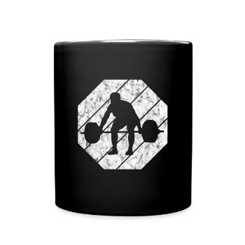 Bodybuilding Bodybuilder GYM Fitnessstudio Retro - Tasse einfarbig - Schwarz - Vorne