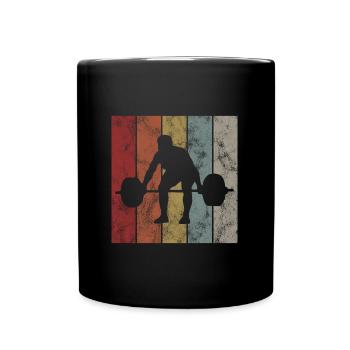 Bodybuilding Bodybuilder GYM Fitnessstudio Retro - Tasse einfarbig - Schwarz - Vorne