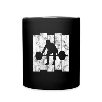 Bodybuilding Bodybuilder GYM Fitnessstudio Retro - Tasse einfarbig - Schwarz - Vorne