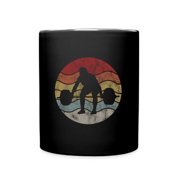 Bodybuilding Bodybuilder GYM Fitnessstudio Retro - Tasse einfarbig - Schwarz - Vorne