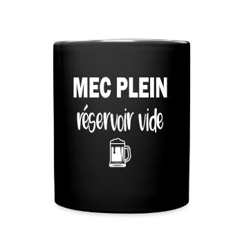 Mec plein réservoir vide t-shirt bière homme - Mug uni - noir - Devant