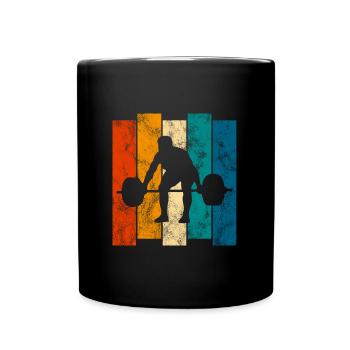 Bodybuilding Bodybuilder GYM Fitnessstudio Retro - Tasse einfarbig - Schwarz - Vorne