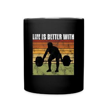 life is better with bodybuilding GYM Bodybuilder - Full Colour Mug - black - Front