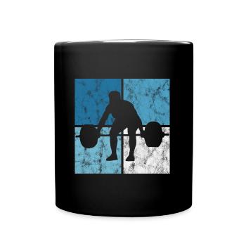 Bodybuilding Bodybuilder GYM Fitnessstudio Retro - Tasse einfarbig - Schwarz - Vorne