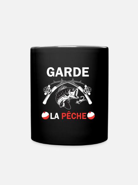 Garde la pêche jeu de mots pêcheur t-shirt - Mug uni - noir