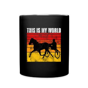 This is my World Trabrennen Trabreiten Retro - Tasse einfarbig - Schwarz - Vorne