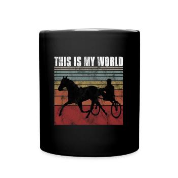 This is my World Trabrennen Trabreiten Retro - Tasse einfarbig - Schwarz - Vorne