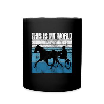 This is my World Trabrennen Trabreiten Retro - Tasse einfarbig - Schwarz - Vorne