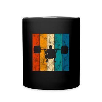 Bodybuilding Bodybuilder GYM Fitnessstudio Retro - Tasse einfarbig - Schwarz - Vorne