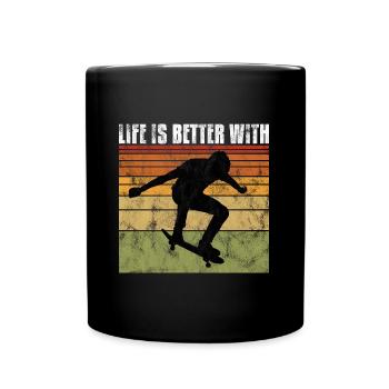 La vie est meilleure sur mon skateboard skate skateboarder - Mug uni - noir - Devant
