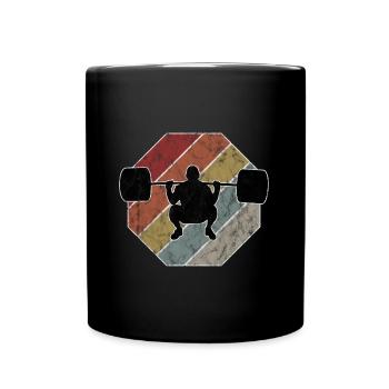 Bodybuilding Bodybuilder GYM Fitnessstudio Retro - Full Colour Mug - black - Front