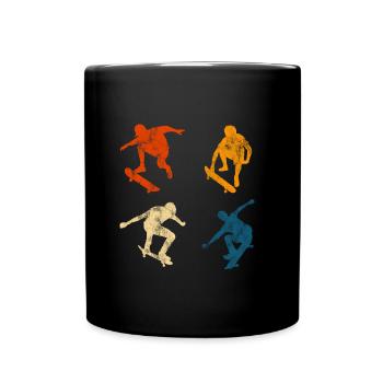 Skateboard Skateboarder Skater Skate Skateing - Tasse einfarbig - Schwarz - Vorne