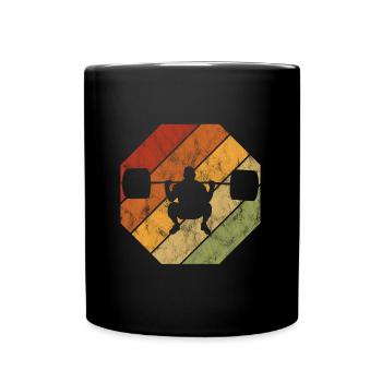 Bodybuilding Bodybuilder GYM Fitnessstudio Retro - Tasse einfarbig - Schwarz - Vorne