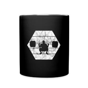 Bodybuilding Bodybuilder GYM Fitnessstudio Retro - Tasse einfarbig - Schwarz - Vorne