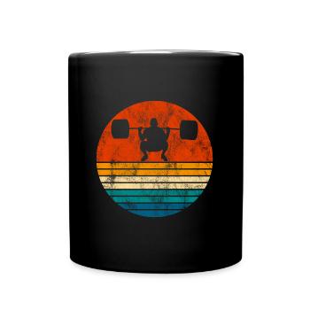 Bodybuilding Bodybuilder GYM Fitnessstudio Retro - Tasse einfarbig - Schwarz - Vorne
