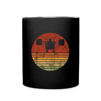Bodybuilding Bodybuilder GYM Fitnessstudio Retro - Tasse einfarbig - Schwarz - Vorne
