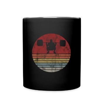 Bodybuilding Bodybuilder GYM Fitnessstudio Retro - Tasse einfarbig - Schwarz - Vorne