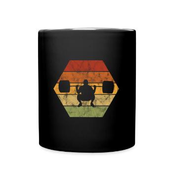 Bodybuilding Bodybuilder GYM Fitnessstudio Retro - Tasse einfarbig - Schwarz - Vorne