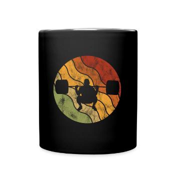 Bodybuilding Bodybuilder GYM Fitnessstudio Retro - Tasse einfarbig - Schwarz - Vorne