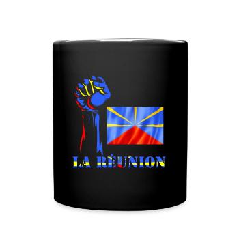 Fist Flag Reunion Island Gift Reunionese Proud - Full Colour Mug - black - Front