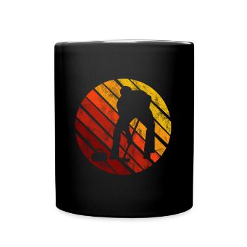 Curling sur glace Curling Retro Cadeau - Mug uni - noir - Devant