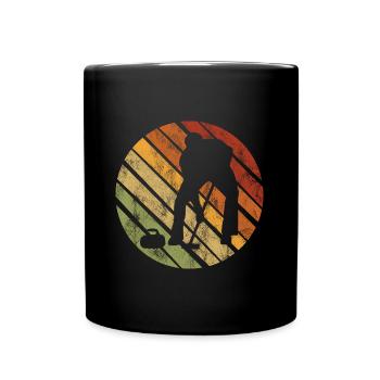 Curling sur glace Curling Retro Cadeau - Mug uni - noir - Devant