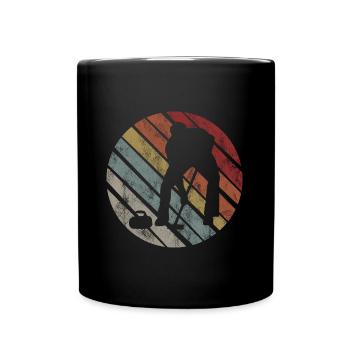 Curling sur glace Curling Retro Cadeau - Mug uni - noir - Devant