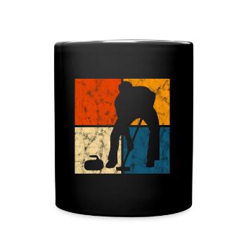 Curling sur glace Curling Retro Cadeau - Mug uni - noir - Devant