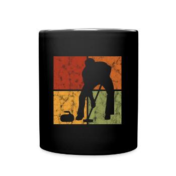 Curling sur glace Curling Retro Cadeau - Mug uni - noir - Devant