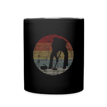 Eis Curling Curler Eisstockschießen Retro Geschenk - Tasse einfarbig - Schwarz - Vorne