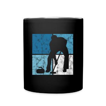 Curling sur glace Curling Retro Cadeau - Mug uni - noir - Devant