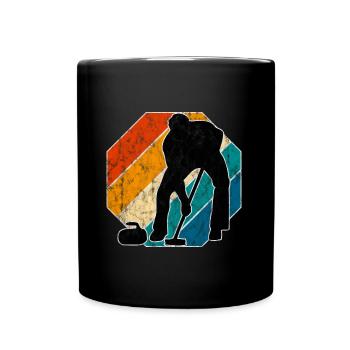 Curling sur glace Curling Retro Cadeau - Mug uni - noir - Devant