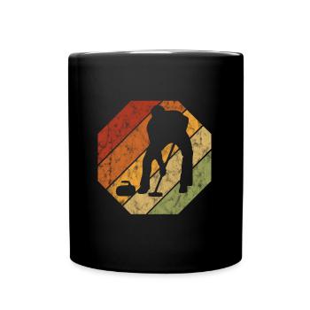 Curling sur glace Curling Retro Cadeau - Mug uni - noir - Devant