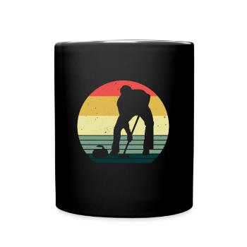 Curling sur glace Curling Retro Cadeau - Mug uni - noir - Devant