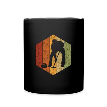 Curling sur glace Curling Retro Cadeau - Mug uni - noir - Devant